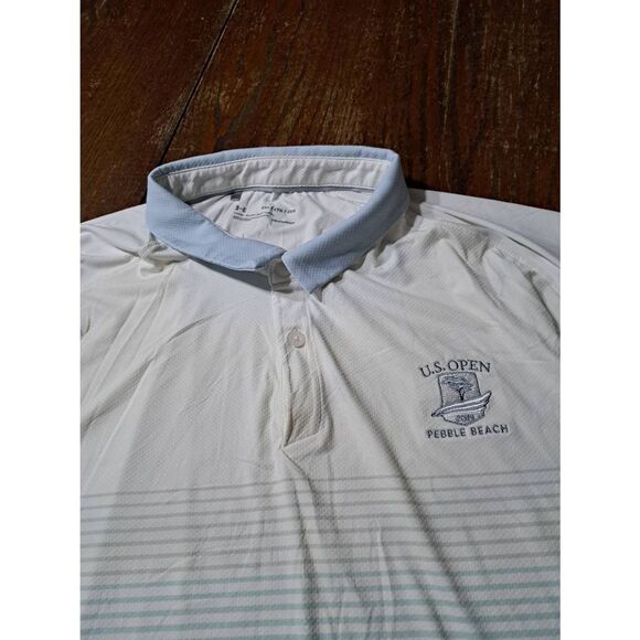 2XL Under Armour Loose Heat Gear US Open 2019 2 Button Short Sleeve Polo Shirt - Picture 2 of 3